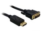 DELOCK Displayport Kabel DP -> DVI(24+1) St/St 5.00m schwarz