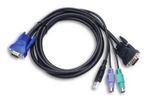 Longshine  4-in-1 KVM Kabel (2x PS2/USB+VGA D-15) 5,0m
