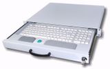aixcase 19" Rack 1U Tastaturschublade leer lichtgrau