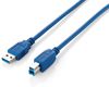 Equip USB3.0 Druckerkabel USB-A->USB-B  St/St  1.00m    blau Polybeutel