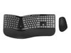CONCEPTRONIC Tastatur+Maus Wireless ERGO  Layout US  schwarz