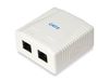 Equip Aufputzdose Cat6  2-Port 2x RJ45 UTP       RAL 9010 ws Polybeutel