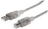 MANHATTAN USB Kabel A -> B St/St  3.00m silber