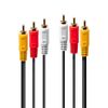 Lindy 35691 composiet videokabels 2 m 3 x RCA Zwart
