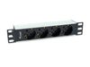 Equip 10" Steckdosenleiste 4xSchuko->St.90° si.         Alu.