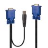 Lindy 32186 toetsenbord-video-muis (kvm) kabel Zwart, Blauw 2 m
