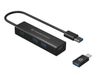 CONCEPTRONIC 4-Port Hub USB-A3.0/-C Adap.->4xA3.0 o.Netz. sw