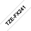 Schriftbandkassette Brother 18mm weiß/schwarz  TZe-FX241