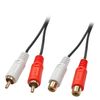 Lindy 35671 audio kabel 2 m 2 x RCA Zwart, Rood, Wit