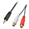 Lindy 35678 audio kabel 0,25 m 2 x RCA 3.5mm Zwart, Rood, Wit
