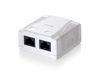 Equip Aufputzdose Cat6  2-Port 2x RJ45 UTP Prem. RAL 9010 ws Polybeutel