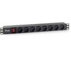 Equip 19" Steckdosenleiste 8xNFC 61-314 FR+Switch->St.90°Pla