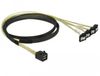 DeLOCK 85685 SCSI-kabel Zwart, Geel 1 m 1 x Mini SAS HD SFF-8643 4 x SATA 7 pin