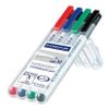 Staedtler Lumocolor 301-WP4 markeerstift 4 stuk(s) Zwart, Blauw, Groen, Rood