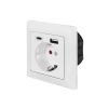 Logilink Unterputz-Steckdose, 1x CEE 7/3, 1x USB-A, 1x USB-C