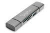 Digitus DA-70886 geheugenkaartlezer USB 3.2 Gen 1 (3.1 Gen 1) Type-A/Type-C Aluminium