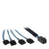 Inter-Tech 0.5m SFF 8643/4x SATA 0,5 m Zwart, Blauw