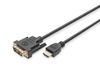 Digitus DB-330300-020-S video kabel adapter 2 m HDMI Type A (Standaard) DVI-D Zwart