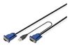 DIGITUS KVM-Kabel D-Sub15 -> USB+D-Sub15  St/St 5.00m