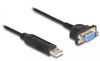 DeLOCK 66453 seriële kabel Zwart 0,5 m USB Type-A RS-232