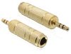 DeLOCK 65360 tussenstuk voor kabels 3.5 mm 6.35 mm Goud