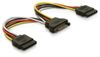 DeLOCK Cable Power SATA 15pin > 2x SATA HDD – straight 0,15 m