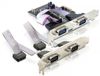 DELOCK PCI Expr Card 4x D-Sub9 ext (je 2 auf Slotblech)