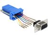DeLOCK 65430 tussenstuk voor kabels Sub-D 9p RJ45 Zwart, Blauw, Zilver