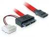 DeLOCK Cable SATA Slimline female + 2pin power > SATA SATA-kabel 0,3 m SATA 13-pin SATA 7-pin + 2-pin Rood