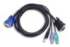 Longshine LCS-KC4-3 toetsenbord-video-muis (kvm) kabel Zwart 3 m