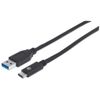 MANHATTAN USB Kabel 3.1 C -> A St/Bu  1.00m schwarz