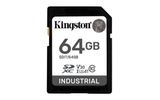 SD Card 64GB Kingston SDXC Industrial -40C to 85C retail
