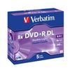 DVD+R Verbatim 8,5GB  5pcs Pack double 8x JewelCase silver retail