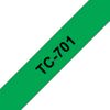 Schriftbandkassette Brother 12mm grün/schwarz   TC701