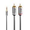 Lindy 35335 audio kabel 3 m 3.5mm 2 x RCA Antraciet