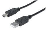 MANHATTAN USB Kabel A -> mini B St/St  1.80m schwarz