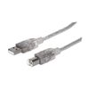 MANHATTAN USB Kabel A -> B St/St  5.00m silber
