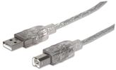 MANHATTAN USB Kabel A -> B St/St  3.00m silber