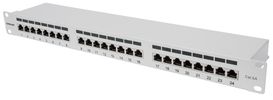 INTELLINET 24-Port Cat6a Patchpanel FTP 1HE  grau