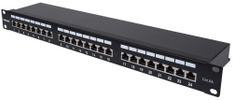 INTELLINET 24-Port Cat6a Patchpanel FTP 1HE schwarz