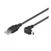Techly USB 2.0 Kabel, A-Stecker auf Mini-B-Stecker, 1.8m, sw