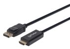 Manhattan DisplayPort 1.1 naar HDMI kabel, 1080p@60Hz, 1,8 m, mannelijk naar mannelijk, met vergrendeling, niet bi-directioneel, zwart, 3 jaar garantie