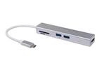 Equip Adapter USB-C->HDMI/2xUSB3.0/SD/TF 4K/ 30Hz 0.15m Alu.