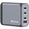 Verbatim GNC-100 GaN Charger 4 Port 100W USB A/C (EU/UK/US)