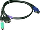 LevelOne KVM Kabel VGA->VGA/USB-A/PS/2         1.80m schwarz