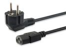 Equip Stromkabel CEE 7/7 90°->C13 St/Bu   schwarz  1.80m PVC Polybeutel