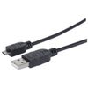 MANHATTAN USB Kabel A -> micro B St/St  1.80m sw