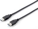 Equip Kabel USB-A3.0->A Erweiterung     St/Bu  2.00m schwarz Polybeutel