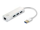 LevelOne Adapter GigaBit    USB-A3.0->RJ45+3xUSB-A3.0  1Gbps