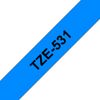 Schriftbandkassette Brother 12mm schwarz/blau TZE531